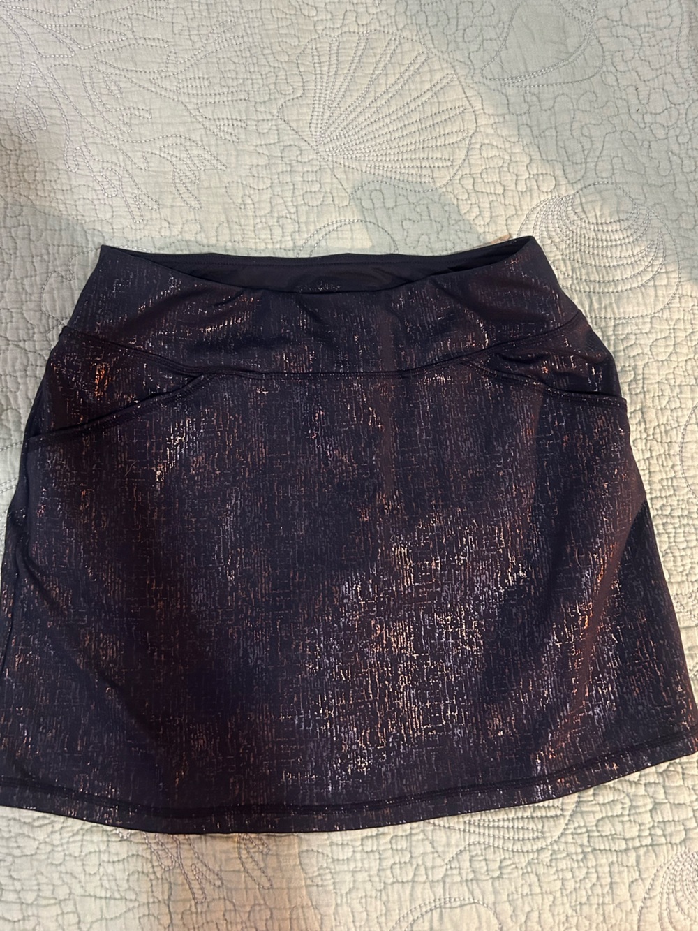 Lilly Pultizer Metallic Black Sheen Women's Skirt